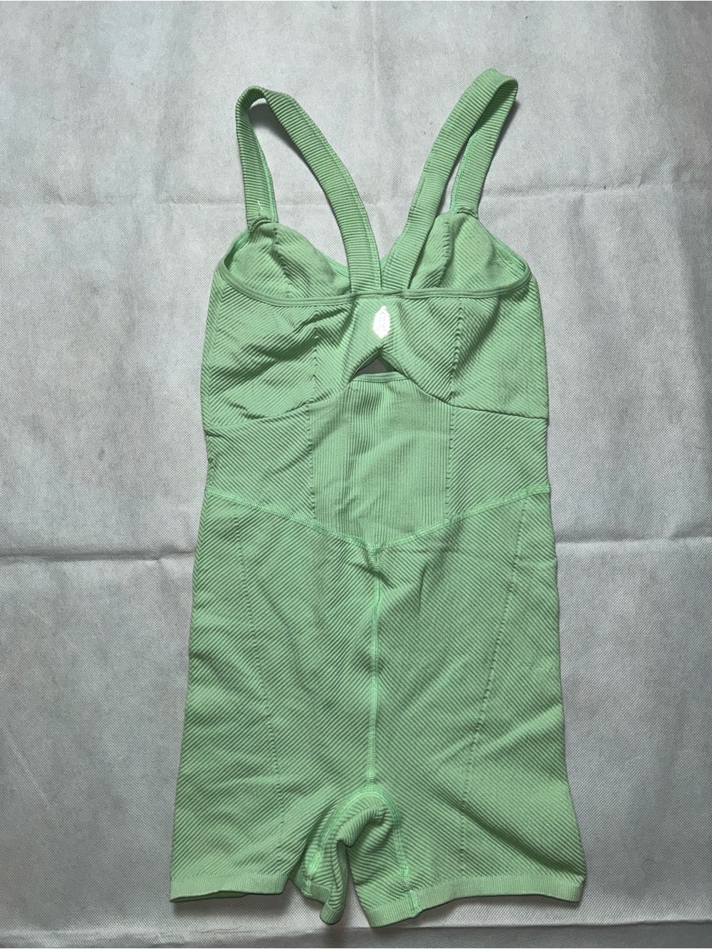 Free People Movement green ribbed one piece shorts romper size XS/S - Picture 2 of 4